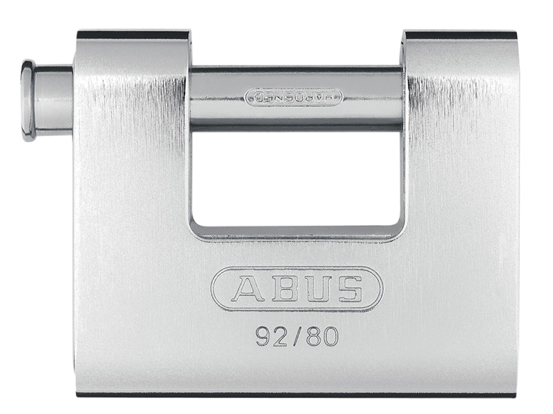 ABUS Mechanical 92/80mm Monoblock Brass Body Shutter Padlock Carded