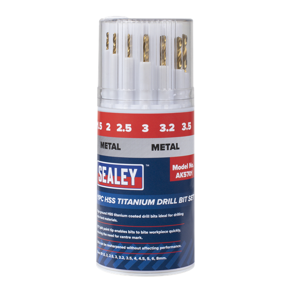 SEALEY DRILL BIT SET METAL 1.5 - 8MM