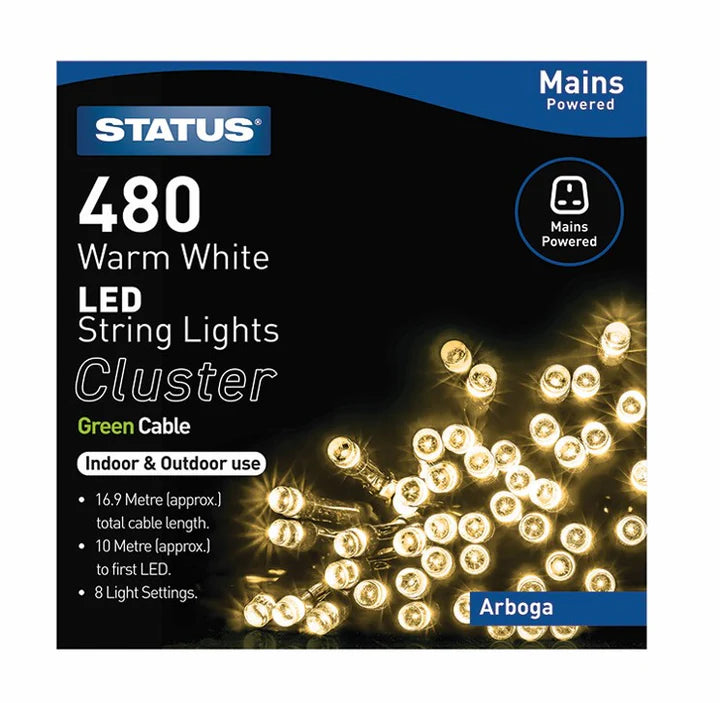 ARBOGA 480 WARM WHITE MAINS POWERED CLUSTER LIGHT