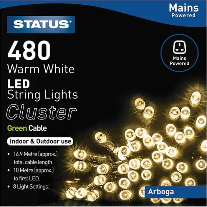 ARBOGA 480 WARM WHITE MAINS POWERED CLUSTER LIGHT