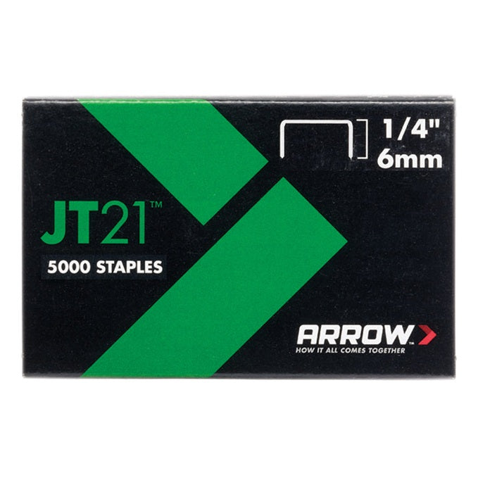 Arrow JT21 T27 Staples 6mm (1/4in) (Box 5000)