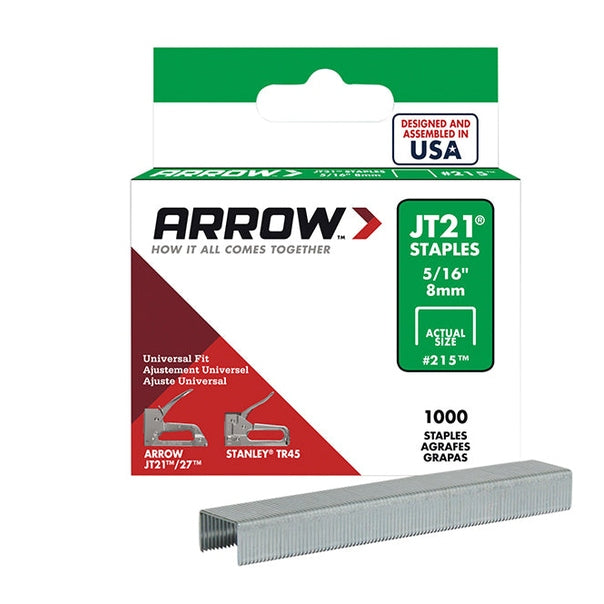 Arrow JT21 T27 Staples 8mm ( 5/16in) (Box 5000)