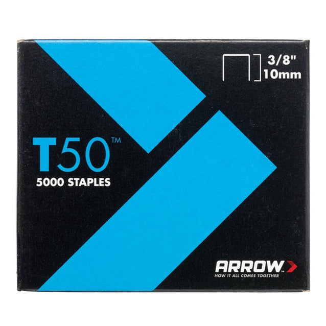 Arrow T50 Staples 10mm (3/8in) (Pack 5000, 4 x 1250)