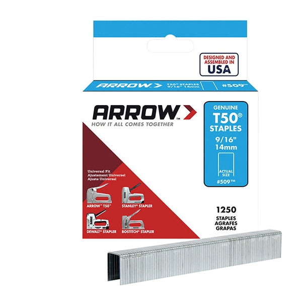 Arrow T50 Staples 14mm (9/16in) (Box 1250)