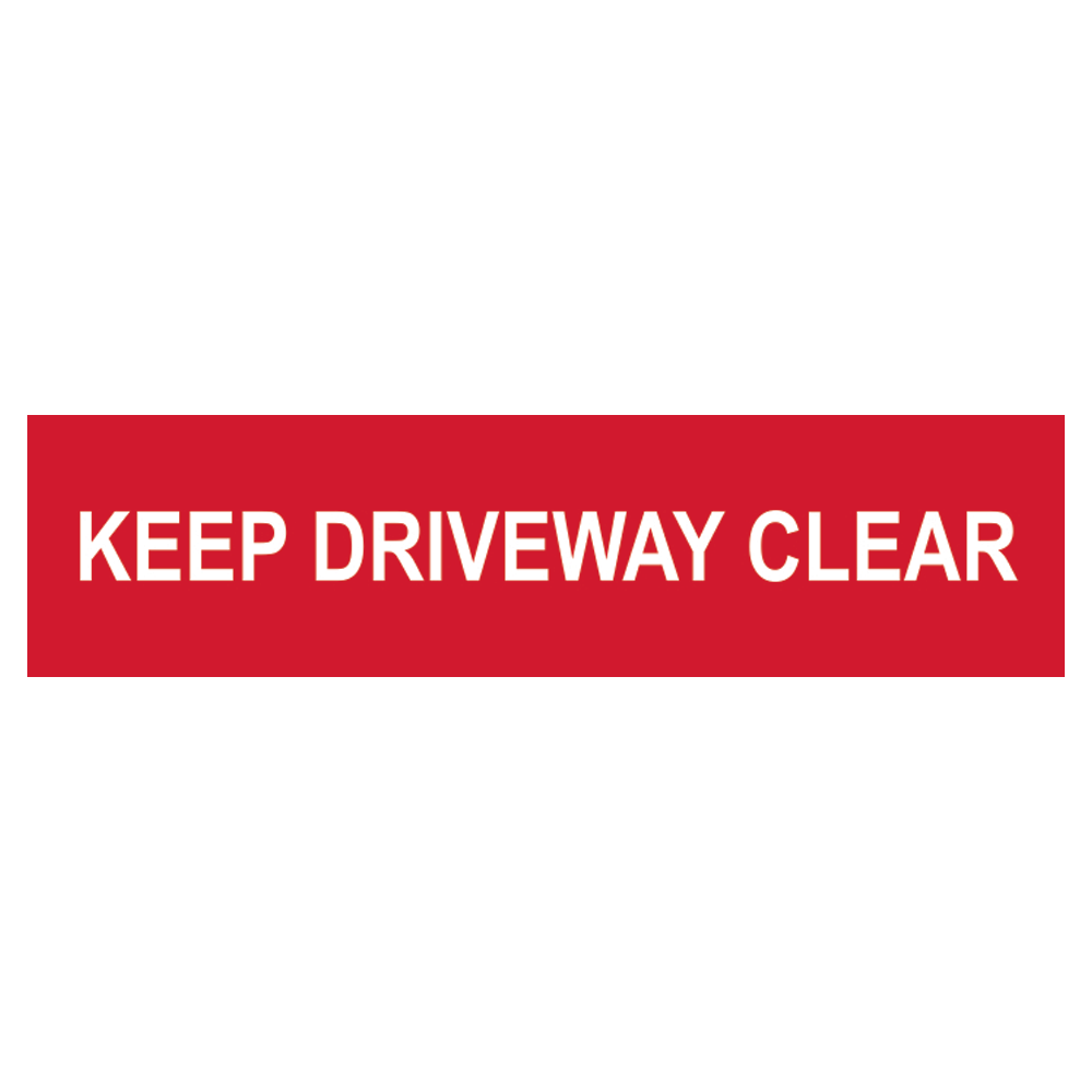 Sign/Sticker - Keep driveway clear - PVC (200 x 50mm)