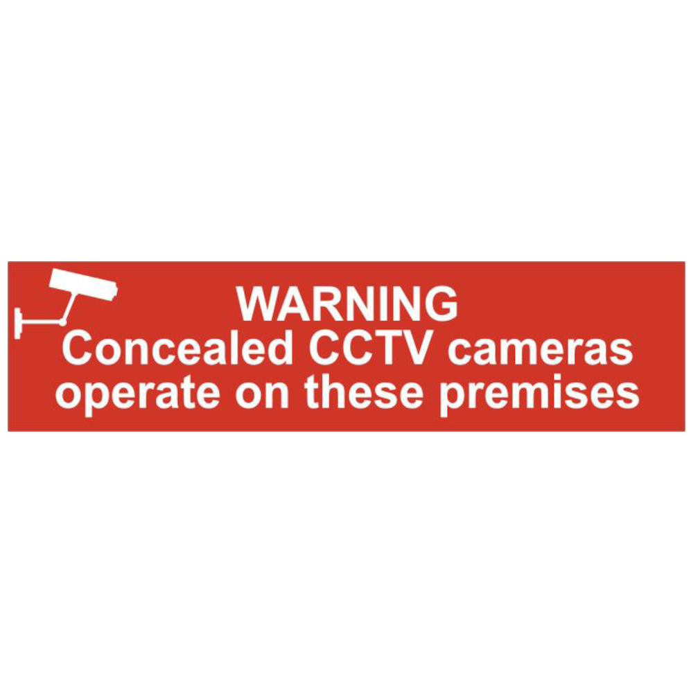 Sign/Sticker - Warning Concealed CCTV cameras operate on these premises - PVC (200 x 50mm)