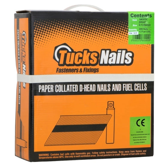 TUCKS NAIL FUEL PACK 3.1X75MM RING BRIGHT 2200+2 - Watson Hire
