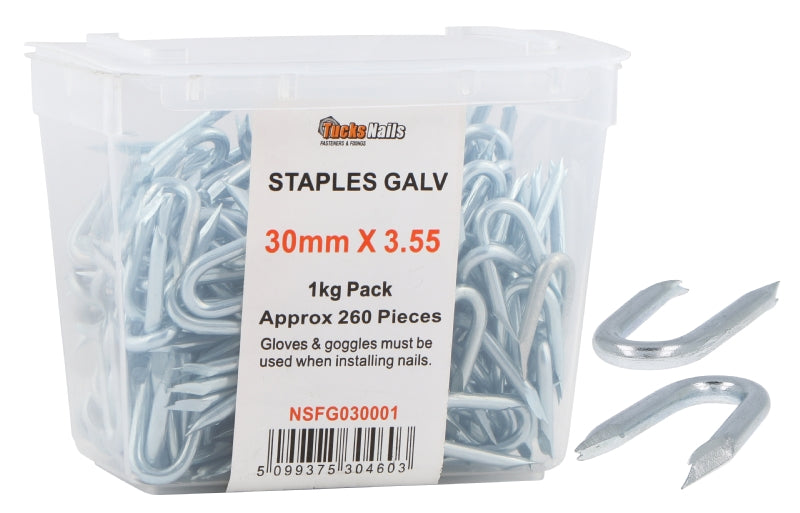 STAPLES GALV 20MM X 2.0 X 1KG