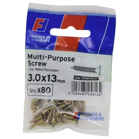 FORGEPACK MULTI PURPOSE SCREW ZP 3.0X13MM PK 50