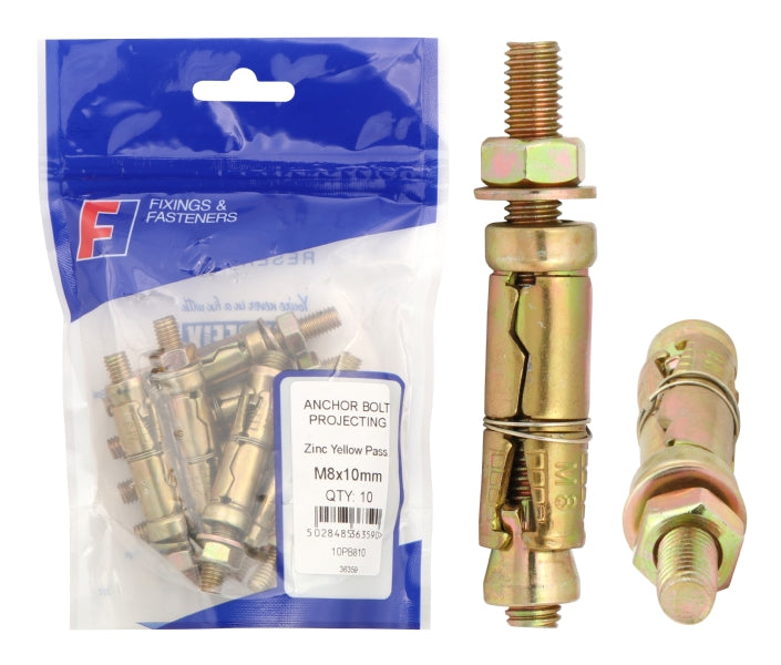 ANCHOR BOLT PROJECTING M8x10 BAG 10