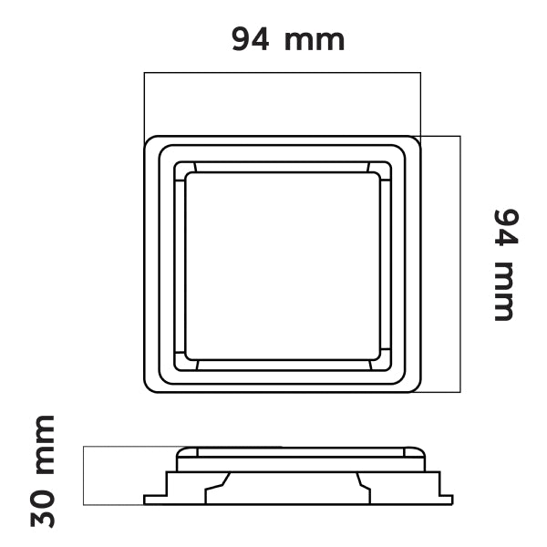 LED LAMP 3 FUNCTION SQR REAR COMBI 12V