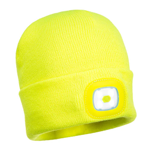 PORTWEST THINS KIDS BEANIE LED LIGHT GREEN