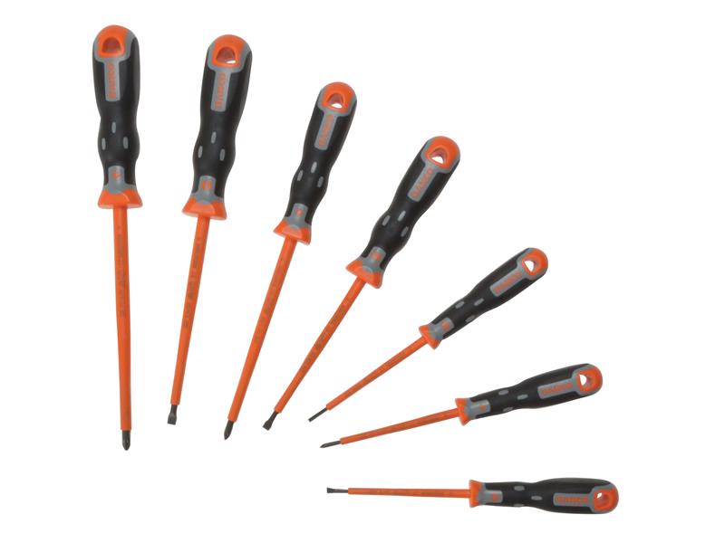 Bahco 202.032 Insulated Techno+ Screwdriver Set, 7 Piece SL/PZ