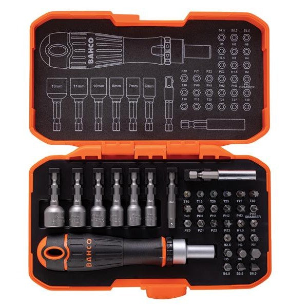 Bahco 59/S36BCR Ratcheting Coloured Bit Set, 36 Piece