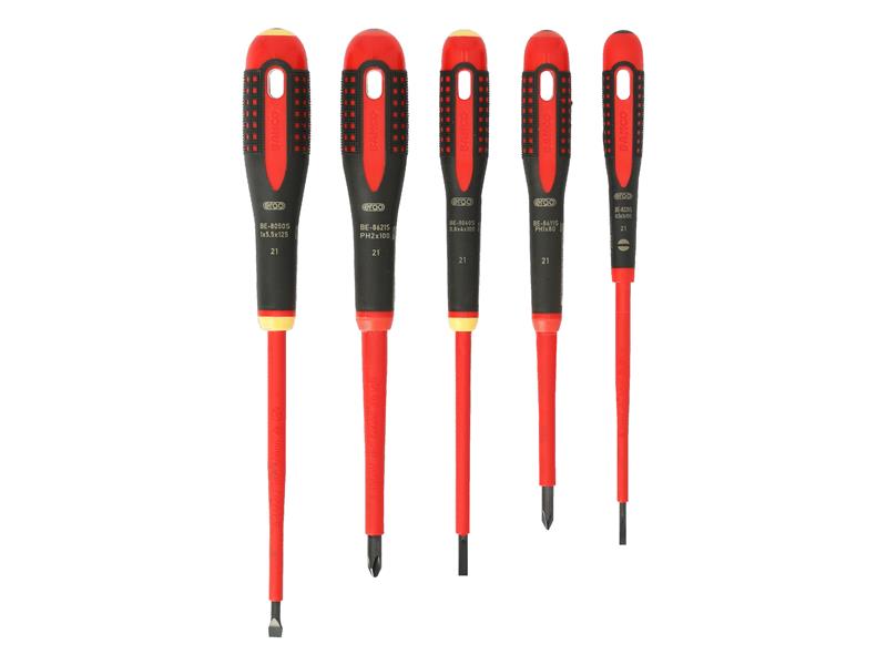 Bahco BE-9881S ERGO™ VDE Insulated Screwdriver Set, 5 Piece
