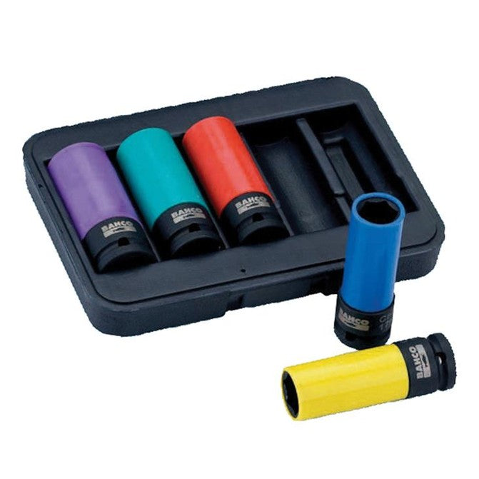 Bahco BWSS12P5 1/2in Drive Impact Wheel Socket Set, 5 Piece