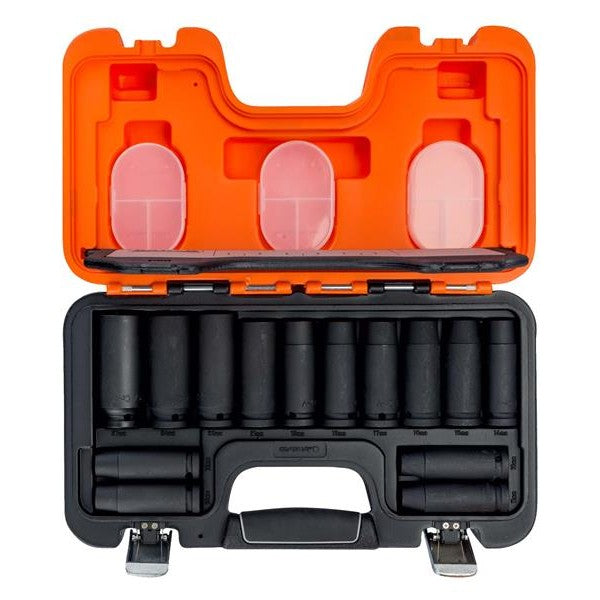 Bahco DD/S14 1/2in Drive Deep Impact Socket Set, 14 Piece