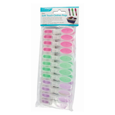 SOFT TOUCH CLOTHES PEGS 12PL