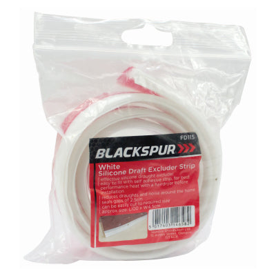 BLACKSPUR SILICONE DRAUGHT EXCLUDER STRIP - WHITE