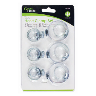 GREENBLADE 12PC HOSE CLAMP SET