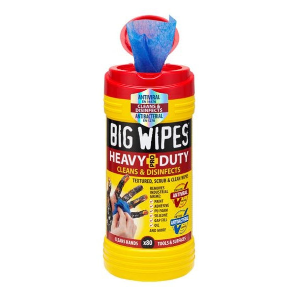 Big Wipes Heavy-Duty Pro+ Antiviral Wipes (Tub 80)