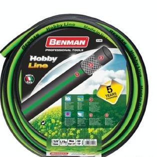 BENMAN GARDEN HOSE HOBBY LINE 1/2IN 50M GREEN STRIPES