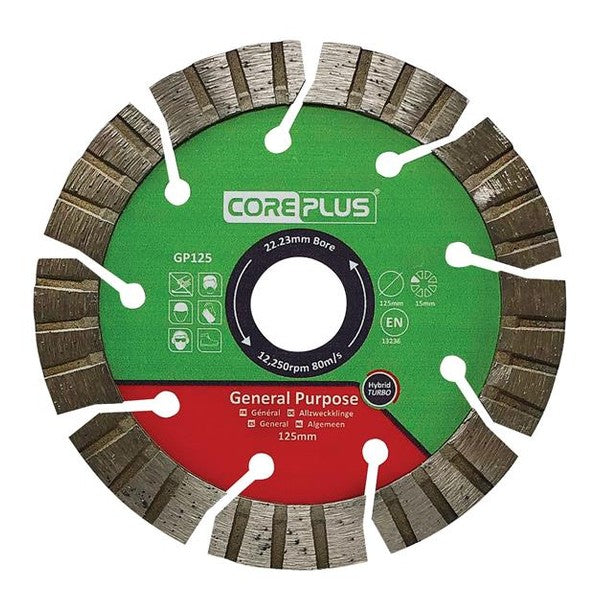CorePlus GP125 General-Purpose Hybrid Turbo Diamond Blade 125mm