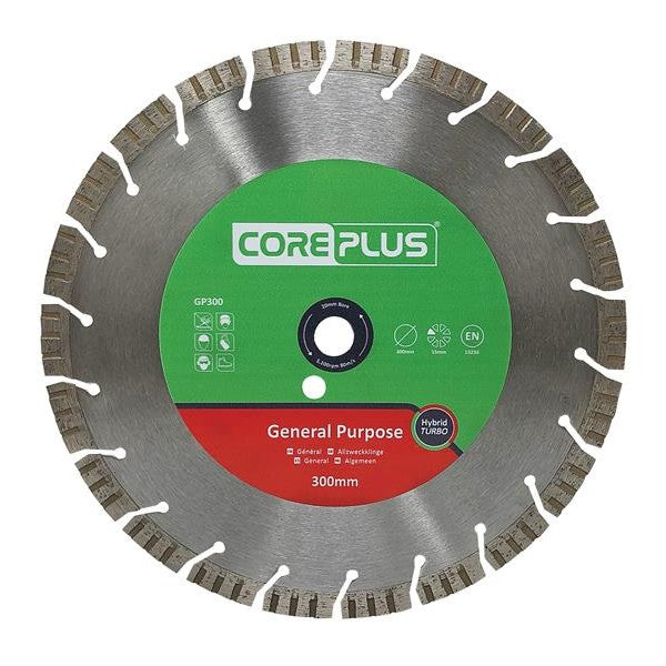 CorePlus GP300 General-Purpose Hybrid Turbo Diamond Blade 300mm