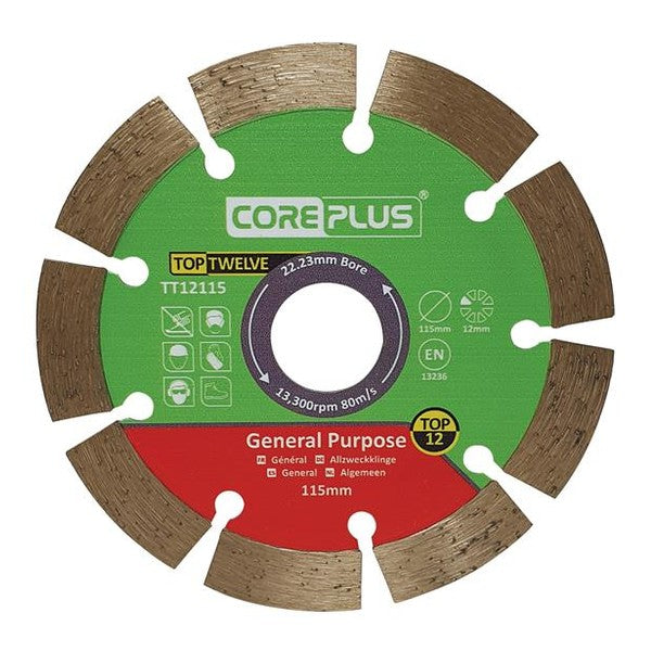CorePlus Top Twelve General Purpose Diamond Blade 115mm - Watson Hire