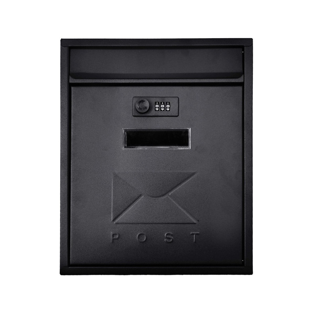 POSTPLUS Contemporary Post Box Matt Black With Combination Lock