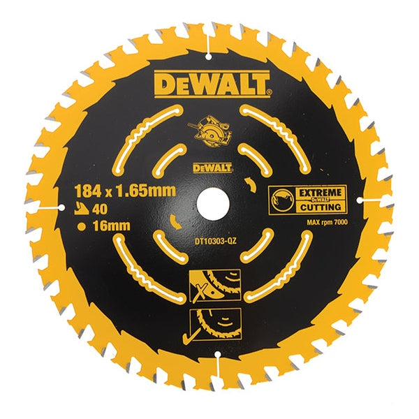 DEWALT Extreme Framing Circular Saw Blade 184 x 16mm x 40T