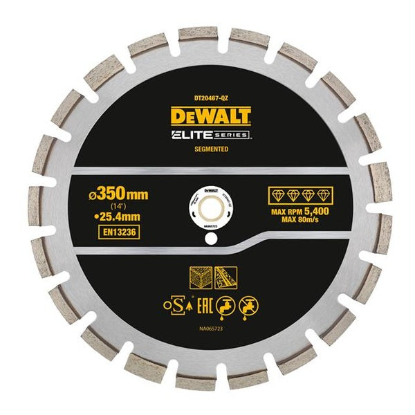 DEWALT ELITE SERIES™ Asphalt Diamond Segmented Wheel 350 x 25.4mm
