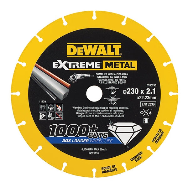 DEWALT Extreme Metal Cut Off Saw Blade 230 x 22.23 x 2.10mm