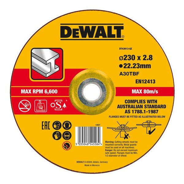 DEWALT Depressed Centre Metal Cutting Disc 230mm