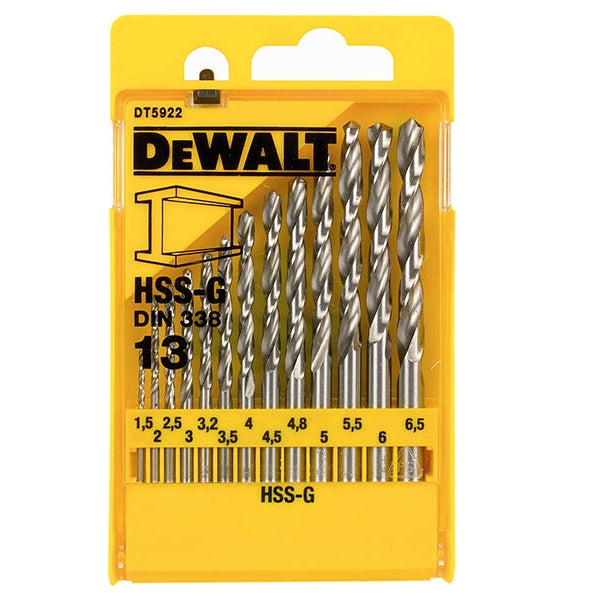 DEWALT HSS-G Jobber Drill Bit Set, 13 Piece