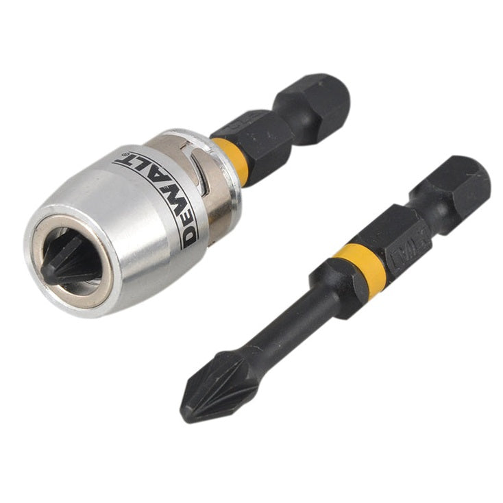 DEWALT Impact Torsion Bits PZ2 x 50mm (x2) and Magnetic Screwlock Sleeve