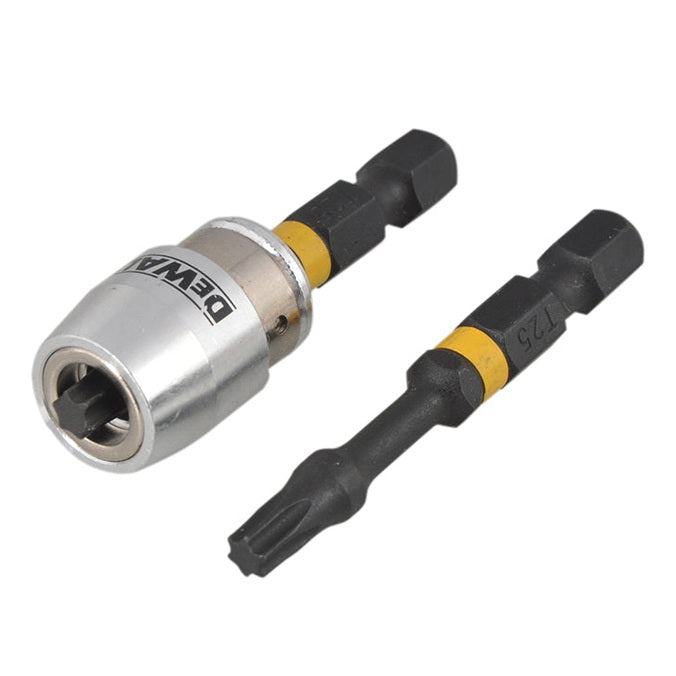DEWALT Impact Torsion Bits TX25 x 50mm (x2) and Magnetic Screwlock Sleeve