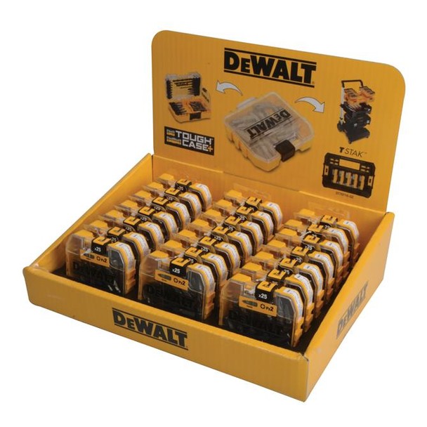 DEWALT PZ2 25mm Standard Tic Tac Display 21 x Packs of 25