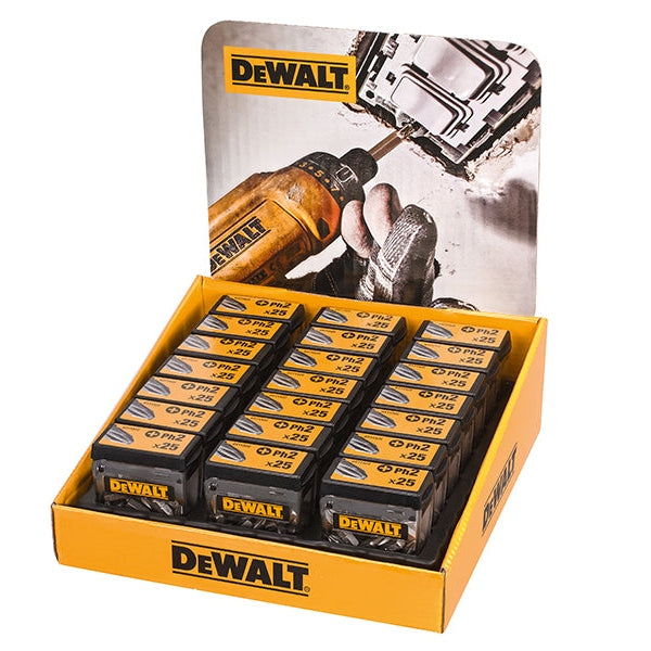 DEWALT PH2 25mm Standard Tic Tac Display 21 x Packs of 25