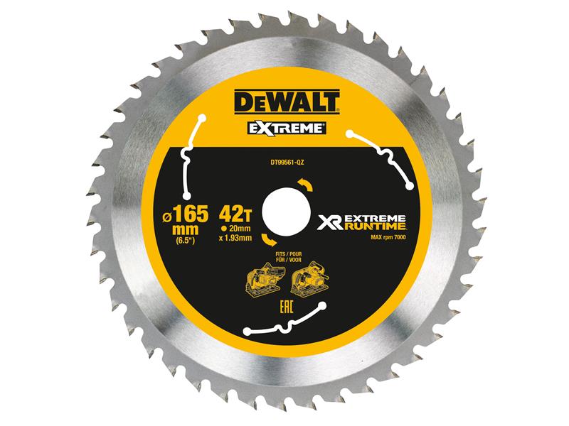 DEWALT XR FlexVolt Plunge Saw Blade 165 x 20mm x 42T