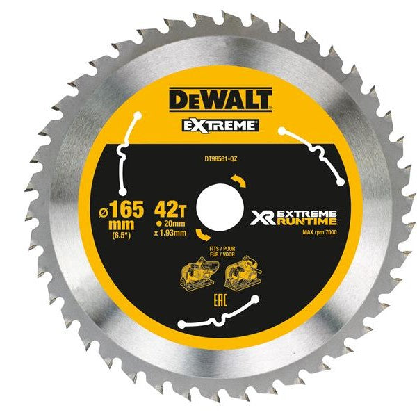 DEWALT XR FlexVolt Plunge Saw Blade 165 x 20mm x 42T