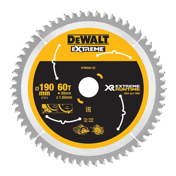 DEWALT XR FlexVolt Circular Saw Blade 190 x 30mm x 60T