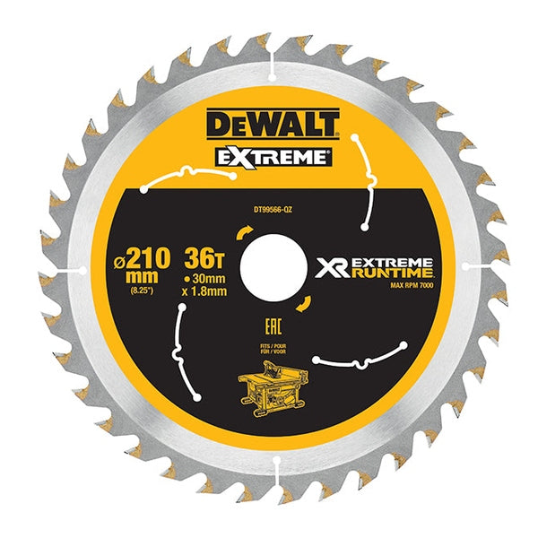 DEWALT XR FlexVolt Table Saw Blade 210 x 30mm x 36T