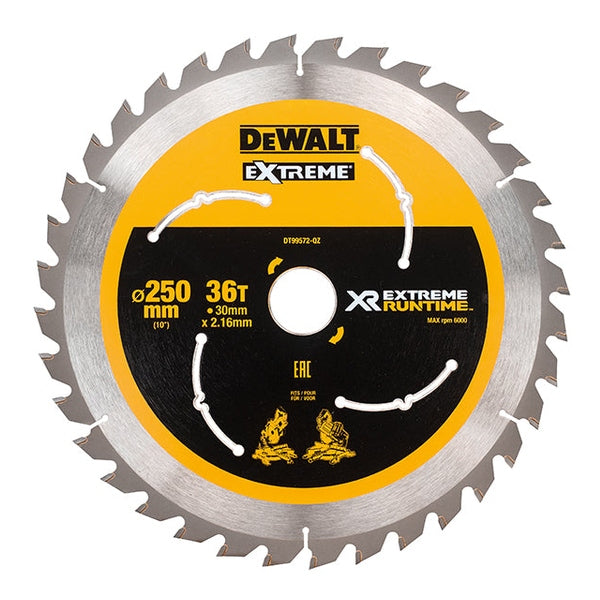 DEWALT Extreme Runtime FlexVolt Mitre Saw Blade 250 x 30mm x 36T