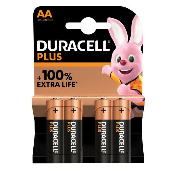 Duracell AA Cell Plus Power +100% Batteries (Pack 4)