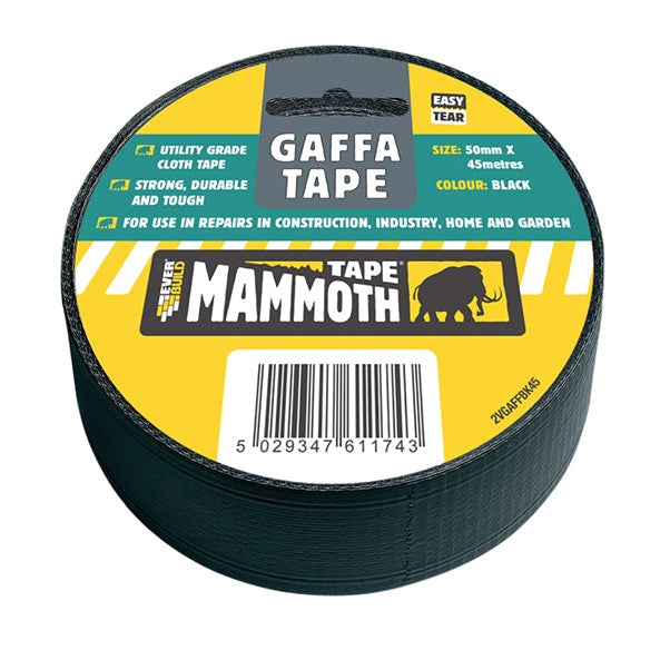 Everbuild Sika Gaffa Tape 50mm x 45m Black - Watson Hire