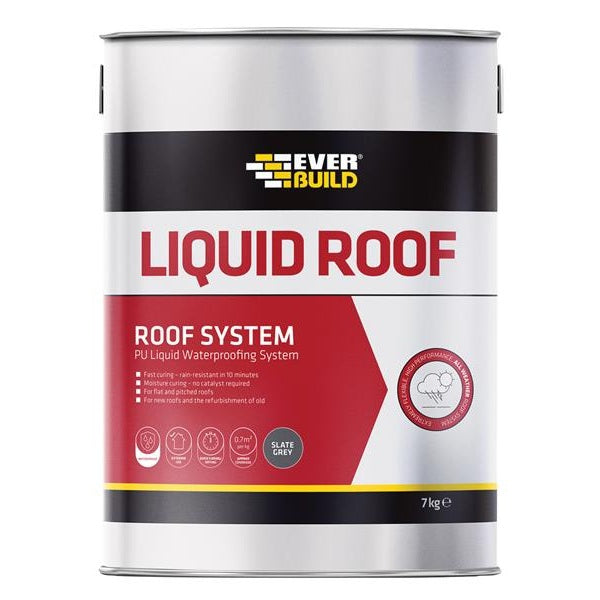 Everbuild Sika Aquaseal Liquid Roof Slate Grey 7kg - Watson Hire