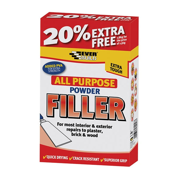 Everbuild Sika All Purpose Powder Filler 1.5kg + 20% Free