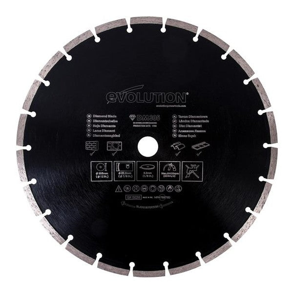 Evolution RAGE® Diamond Blade, Segmented Rim 305 x 22.2mm