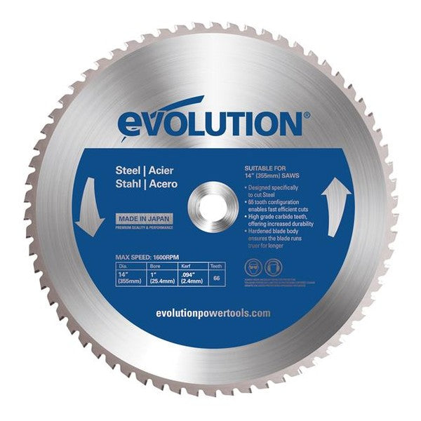 Evolution Mild Steel Cutting Chop Saw Blade 355 x 25.4mm x 66T